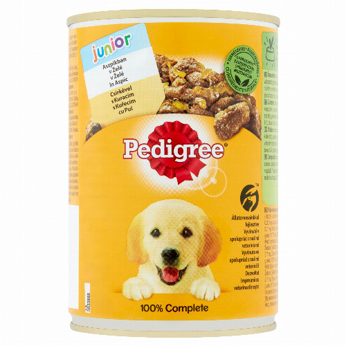 Pedigree konzerv teljes értékű kutyaeledel junior kutyák számára csirkével 400 g