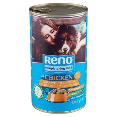 Reno konzerv teljes értékű kutyaeledel felnőtt kutyák számára csirkével 1240 g