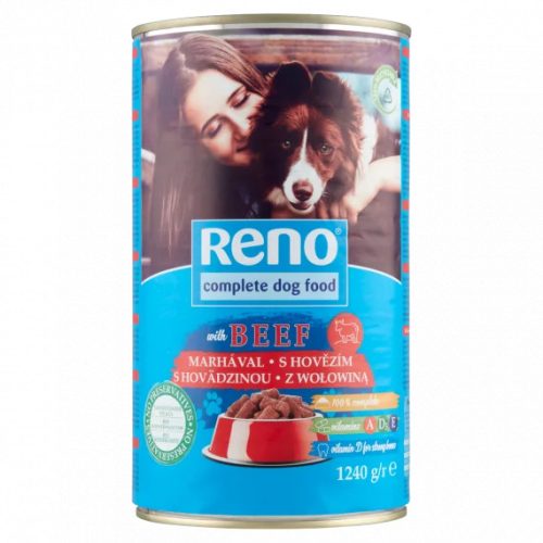 Reno konzerv teljes értékű kutyaeledel felnőtt kutyák számára marhával 1240 g