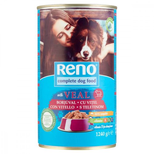 Reno konzerv teljes értékű kutyaeledel felnőtt kutyák számára borjúval 1240 g