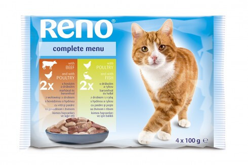 Reno Alutasakos teljes értékű macskaeledel vegyes ízben 4 x 100 g