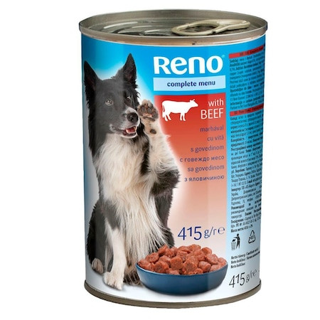 Reno konzerv teljes értékű kutyaeledel felnőtt kutyák számára marhával 415 g