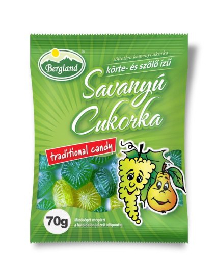 Bergland Savanyú C. Körte-Szőlő 70gr.