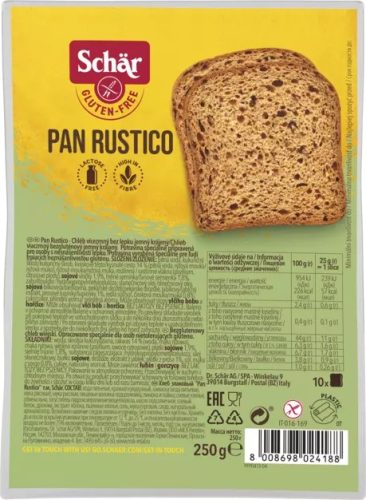 Schár Pan Rustico gluténmentes kenyér 250 g