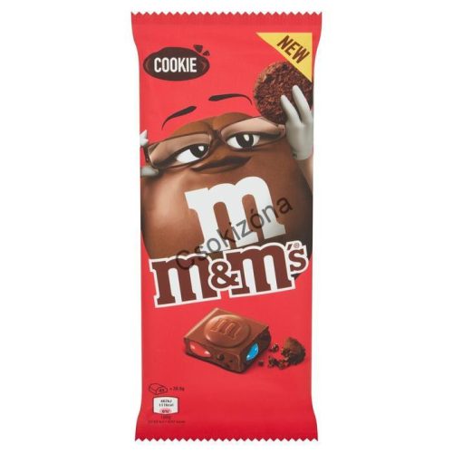 M&M's Cookie táblás tejcsokoládé cukormázas csokidrazséval 165g