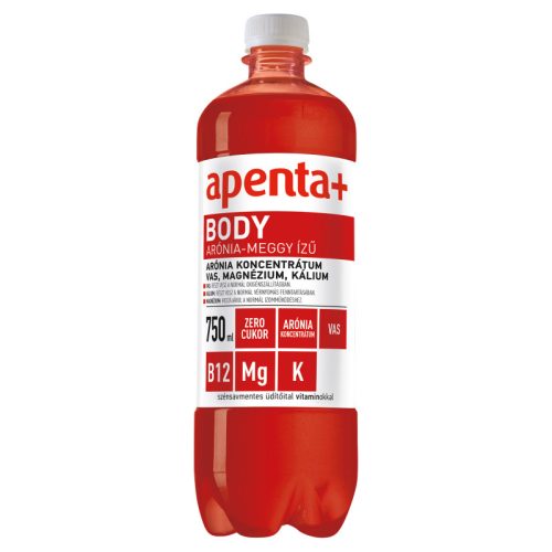 Apenta+ Body  arónia-meggy ízű szénsavmentes üdítő 0,75 l