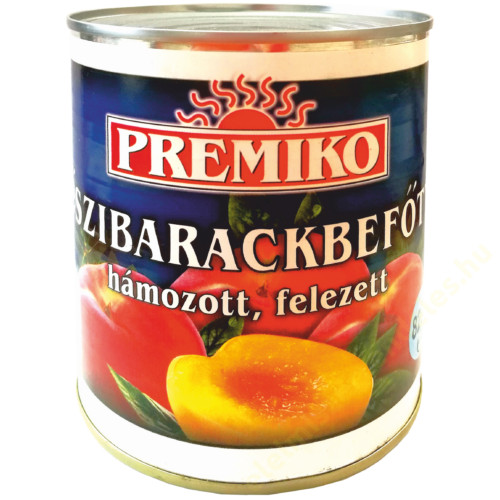 Premiko hámozott, felezett őszibarack befőtt 820 g