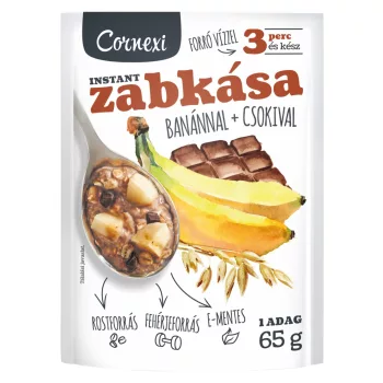   Cornexi banános csokis zabkása, hozzáadott cukor nélküli 55 g