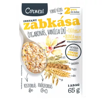   Cornexi Ötgabonás vaniliás zabkása, hozzáadott cukor nélküli 55 g