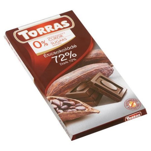 Torras Diab. csoki 75 gr. 72 % étcsoki