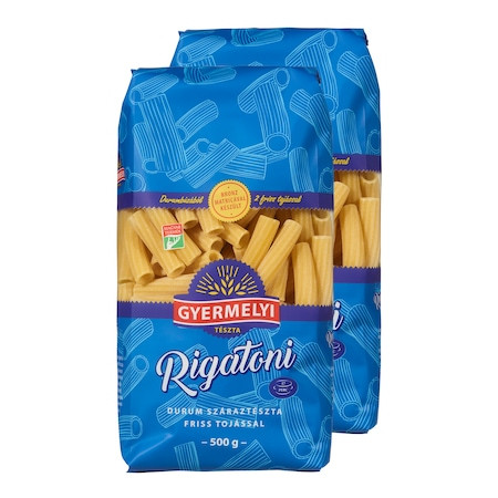 Gyermelyi 2 tojásos durum száraztészta 500 g Rigatoni