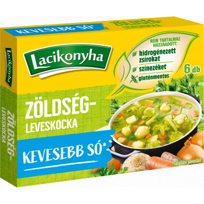 Lac.Kocka Zöldségleves csökk.só 60 gr.