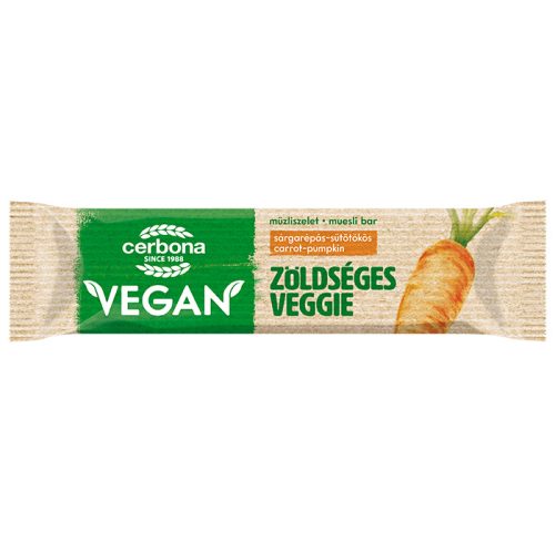 Cerbona Vegan Sárgarépás-sütőtökös müzliszelet 25 g