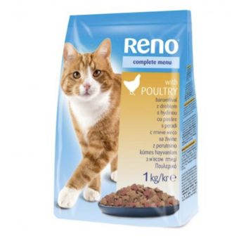   Reno teljes értékű macskaeledel, száraztáp felnőtt macskák számára baromfival 1 kg