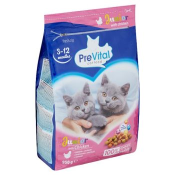   Prevital teljes értékű macskaeledel, száraztáp junior macskák számára baromfival 950 g