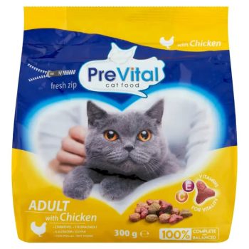  Prevital teljes értékű macskaeledel, száraztáp felnőtt macskák számára baromfival 300 g