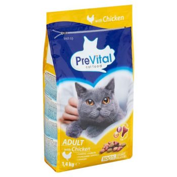   Prevital teljes értékű macskaeledel, száraztáp felnőtt macskák számára baromfival 1,4 kg