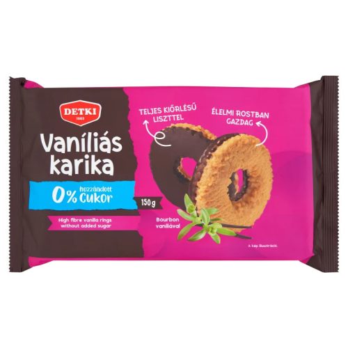 Detki Cukormentes Van.karika ÉT 150 gr.