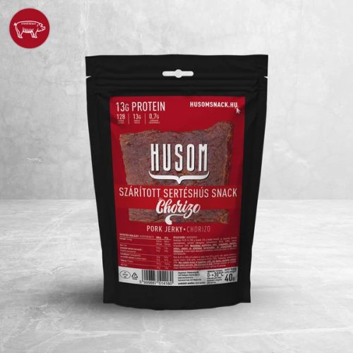 HUSOM  SZÁRÍTOTT   MALAC (PORK JERKY) 40G